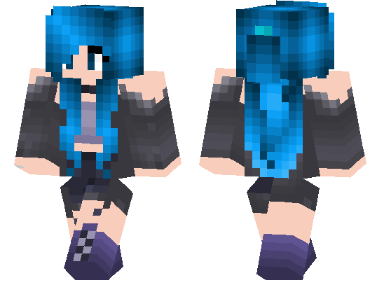 Download Girl with Blue Hair - Minecraft PE Skins.