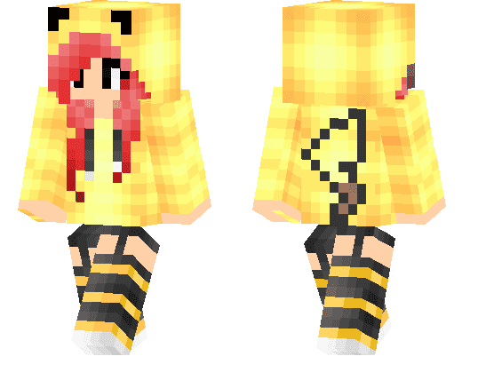 Minecraft PE Seeds. red hair pikachu girl. 