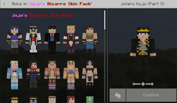 Jojo’s Bizarre Skin Pack - MC Skin Packs | minecrafts.us