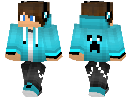 minecraft skins blue hair hoodie